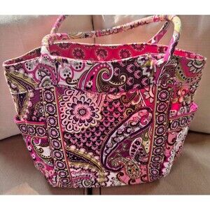 Vera Bradley 'Very Berry Paisley' Plum/Pink Floral Bag Purse Magnetic Closure